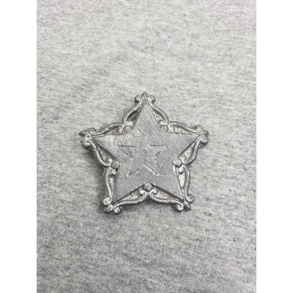 Vintage Heavy Solid Pewter Texas Rodeo Big Star Stallion Cowboy Belt Buckle